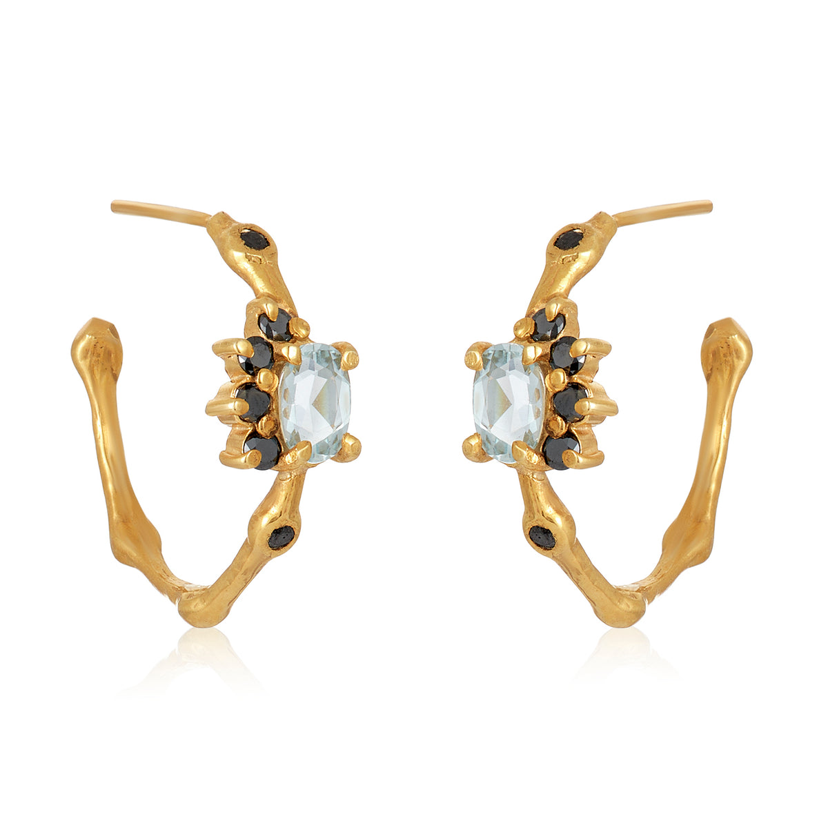 Organic Marbled Hoops - Light Blue/Gold main image 1