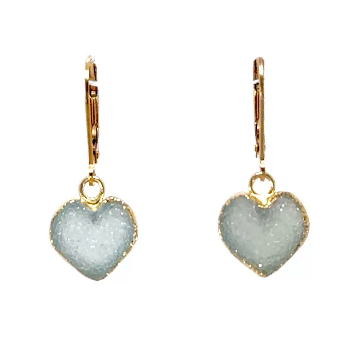 Druzy Heart Earrings