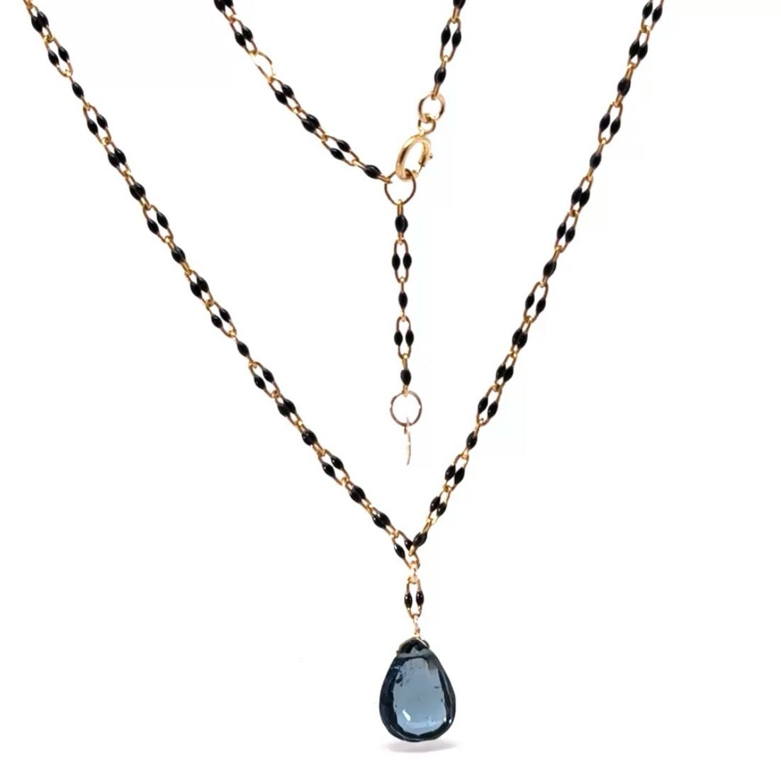 Teardrop Pendant Double Braided Necklace