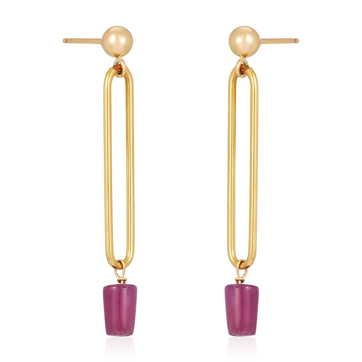 Gem Drop Paperclip Earrings