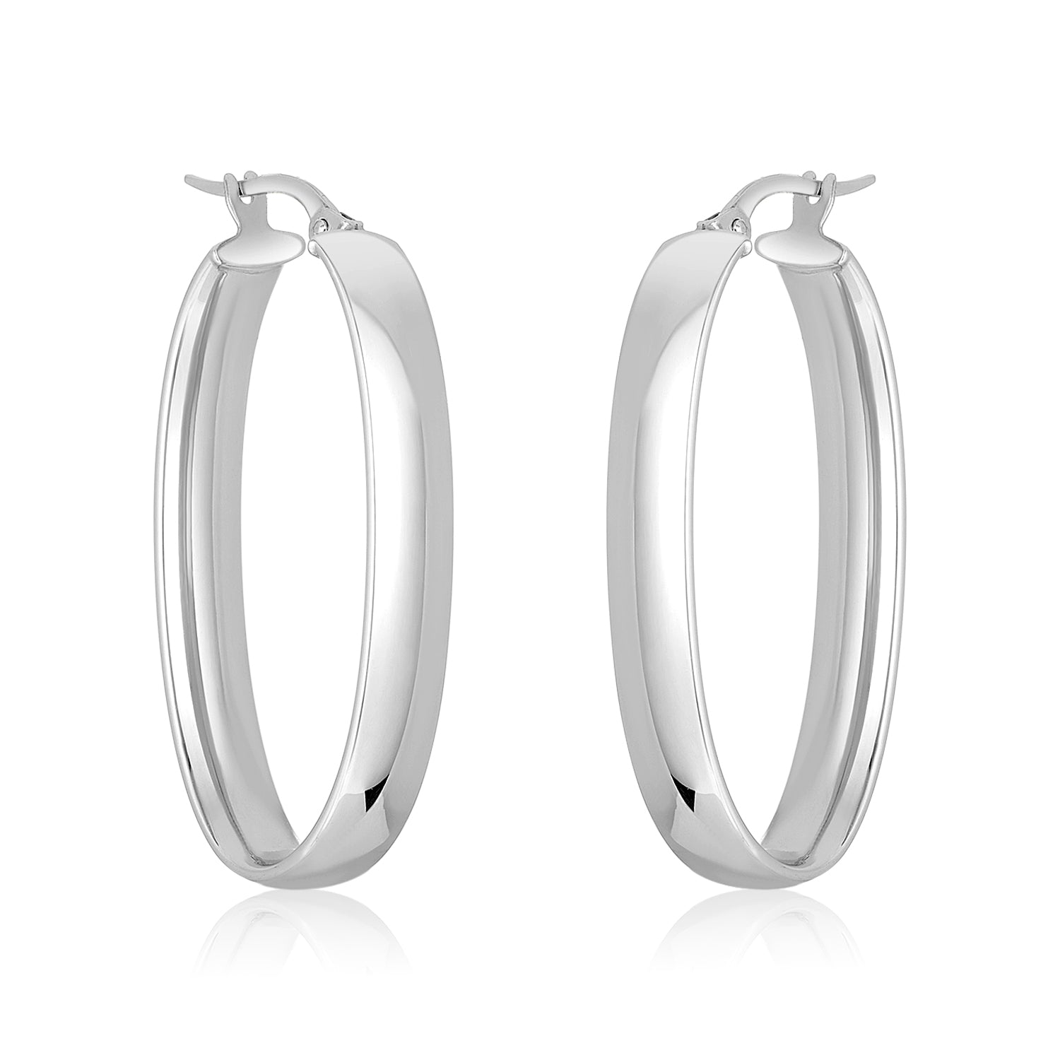 Leslie Oval Hoops Earrings in 14k