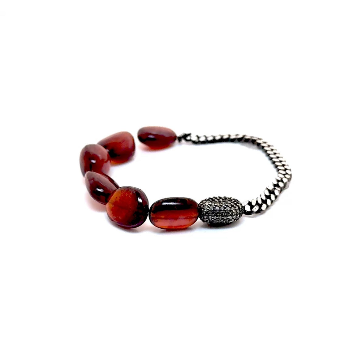 Double Edge Garnet Stretchy Bracelet - Main Image