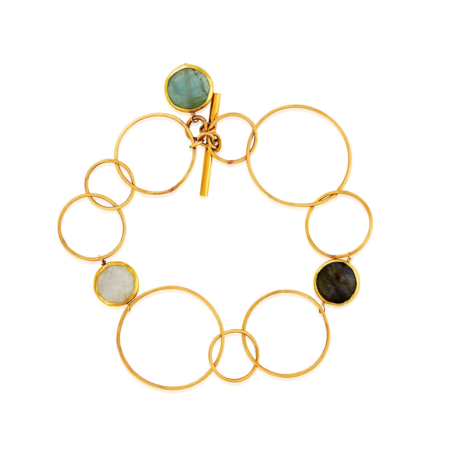 Interwoven Circle Mixed Gem Bracelet