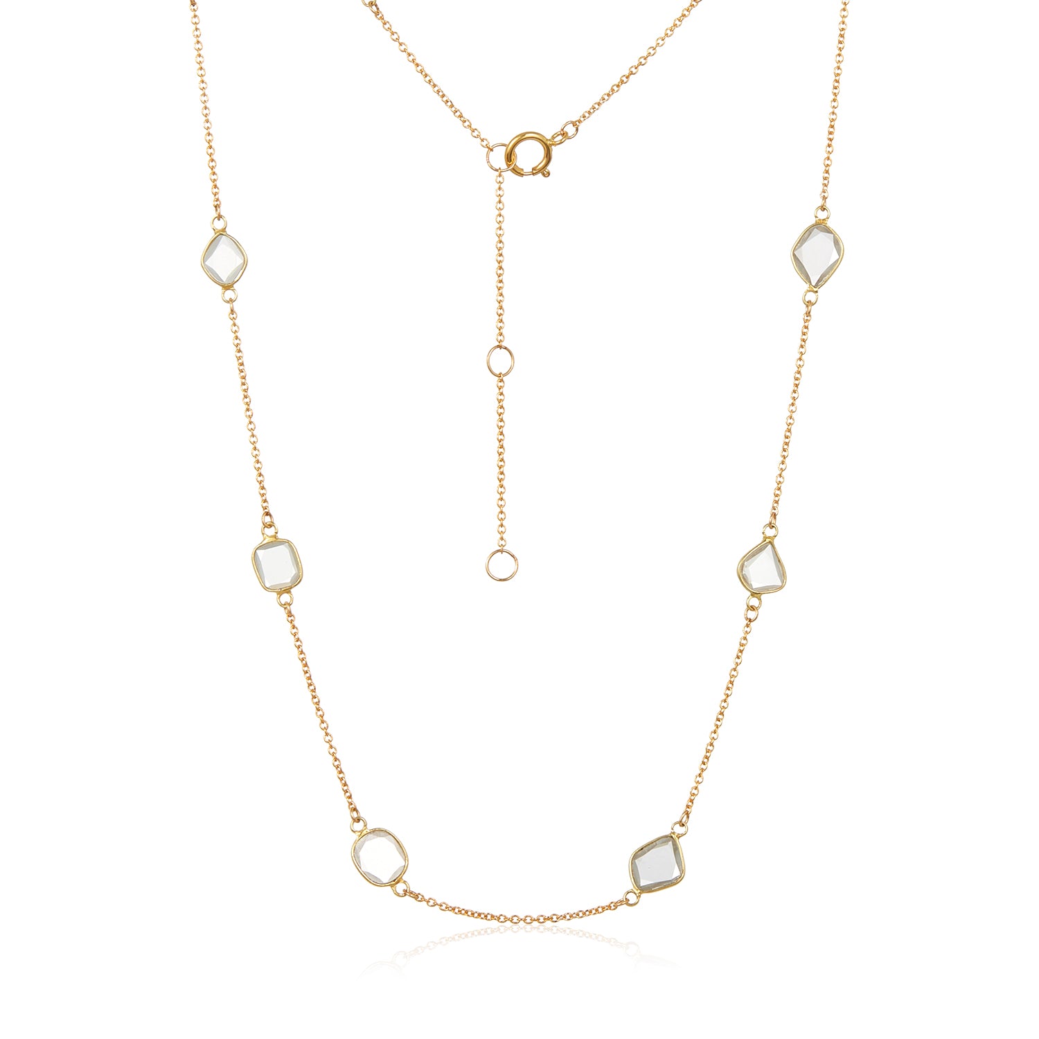Slice Moissanite Stationed Necklace