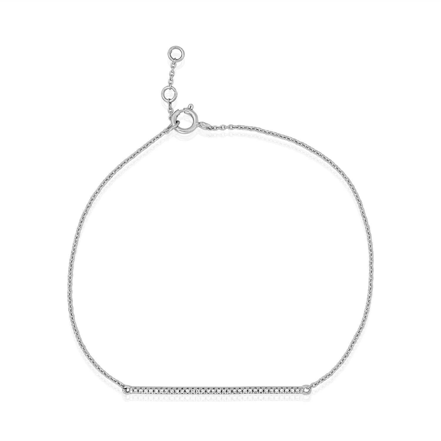 Diamond Bar Bracelet in 14k - Yellow and White