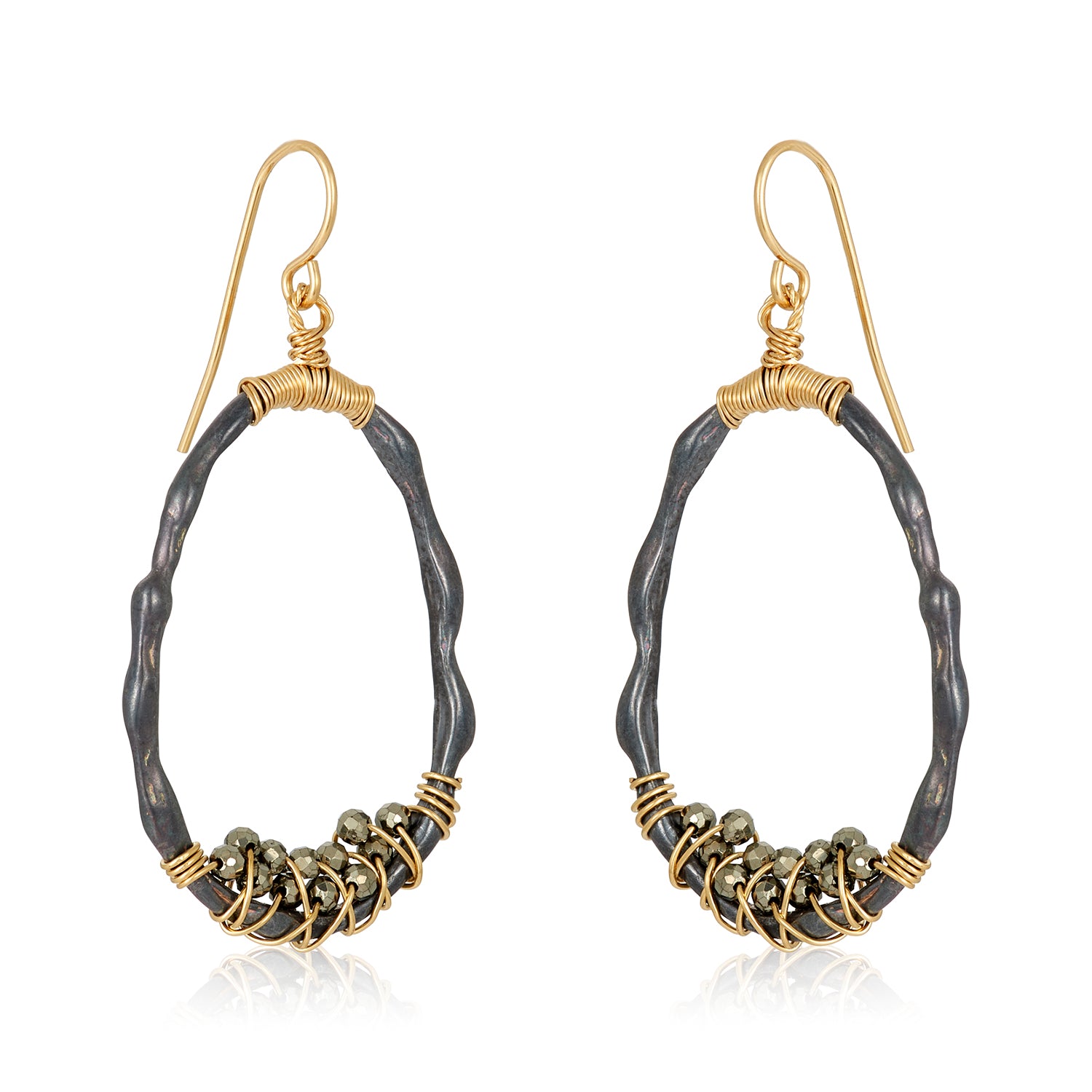 Organic Bamboo Pyrite Hoops
