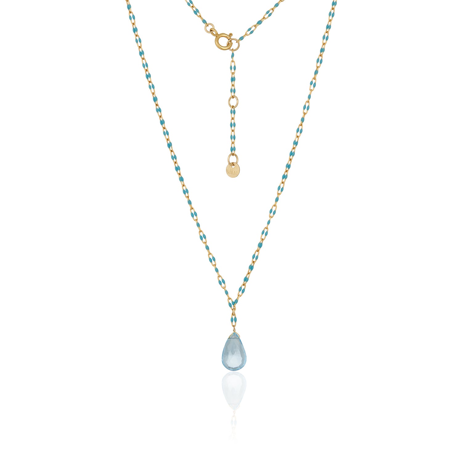 Teardrop Pendant Double Braided Necklace