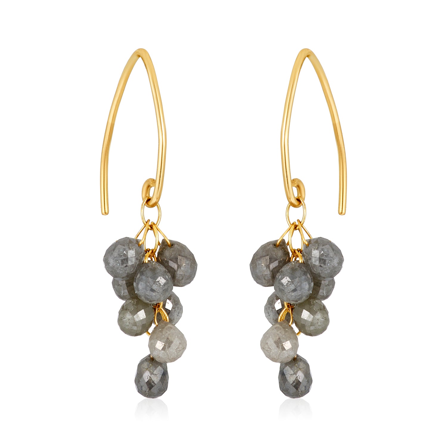 Small Cluster Diamond Teardrop Earrings in 14k