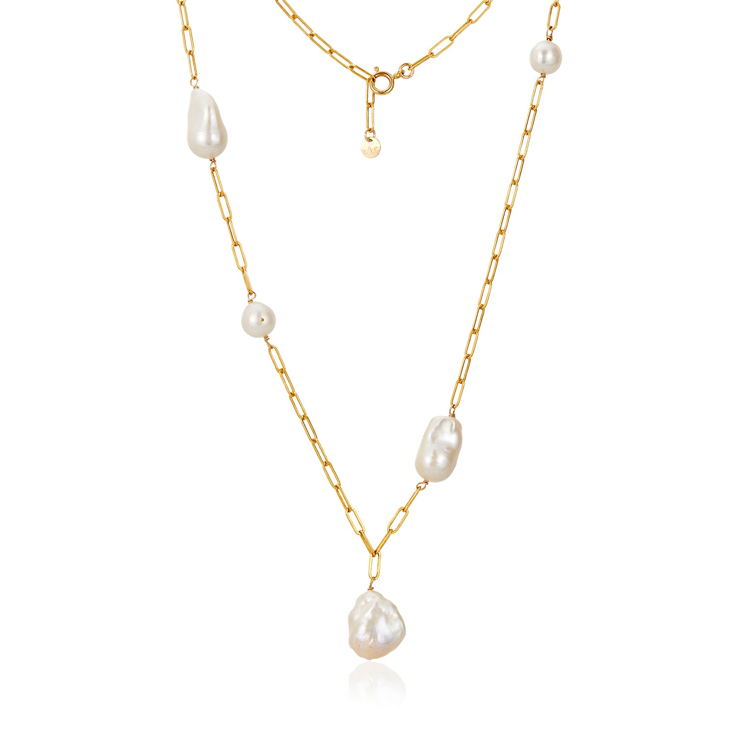 Baroque Pearl Paperclip Necklace
