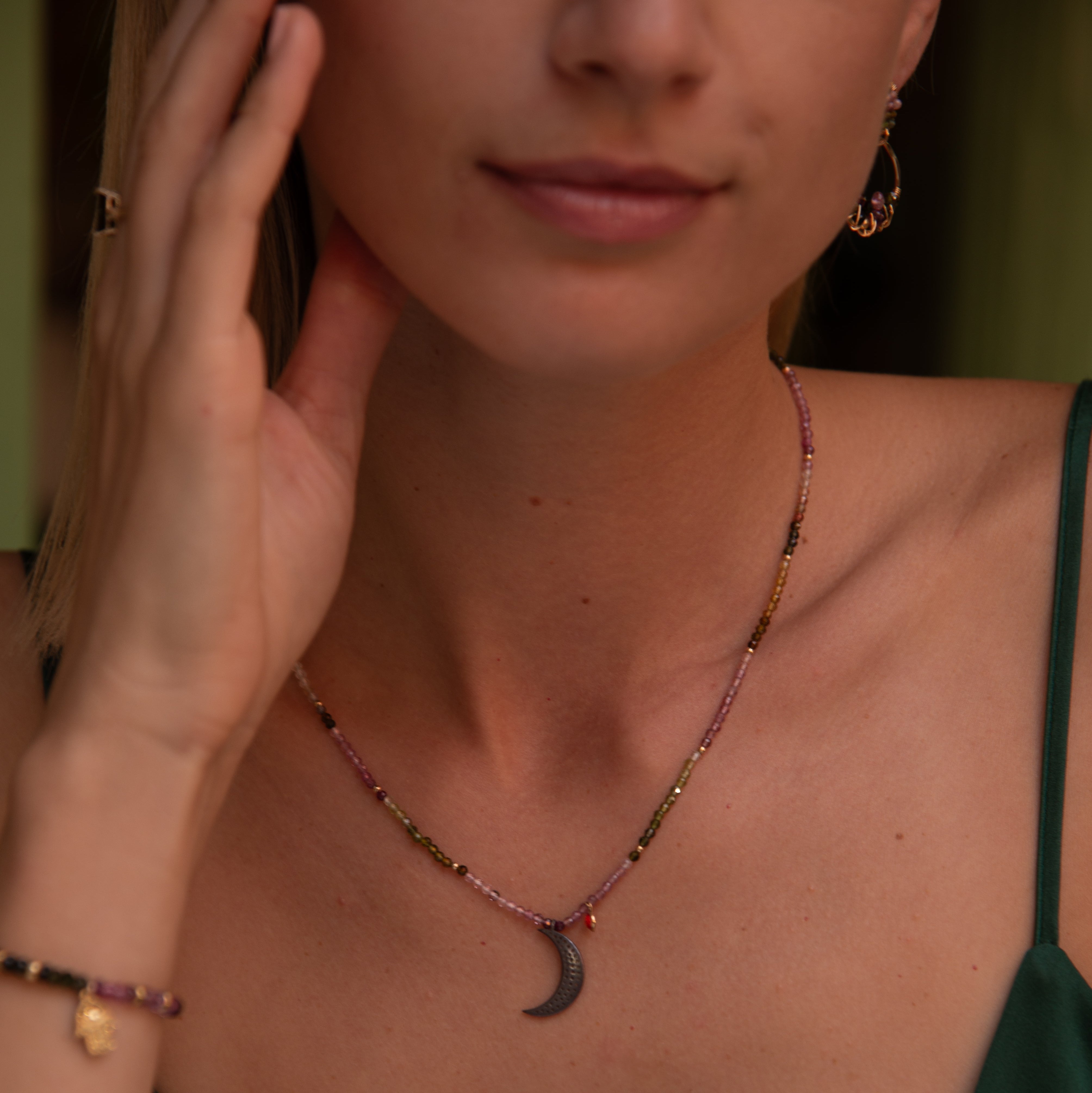 Starry Night Rainbow Tourmaline Necklace