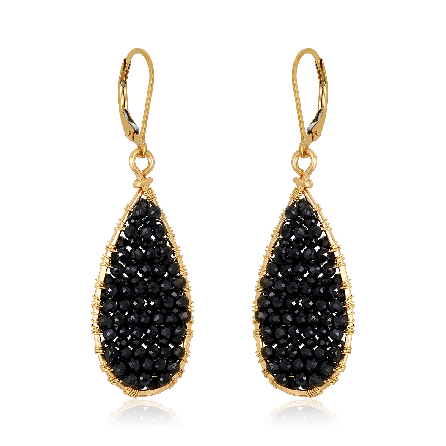 Grenadine Earrings - Black Spinel