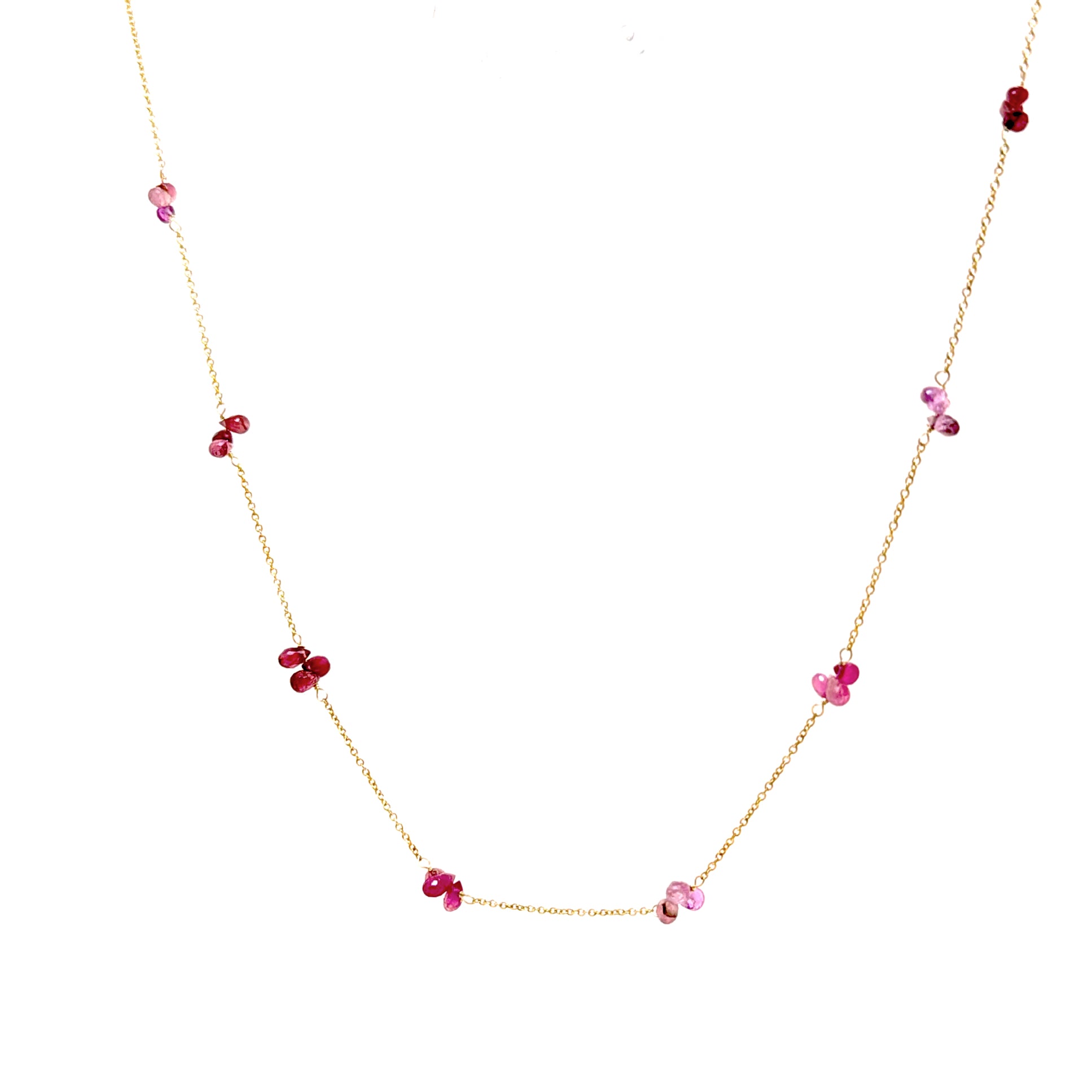 Trio Pink Tourmaline Section Necklace