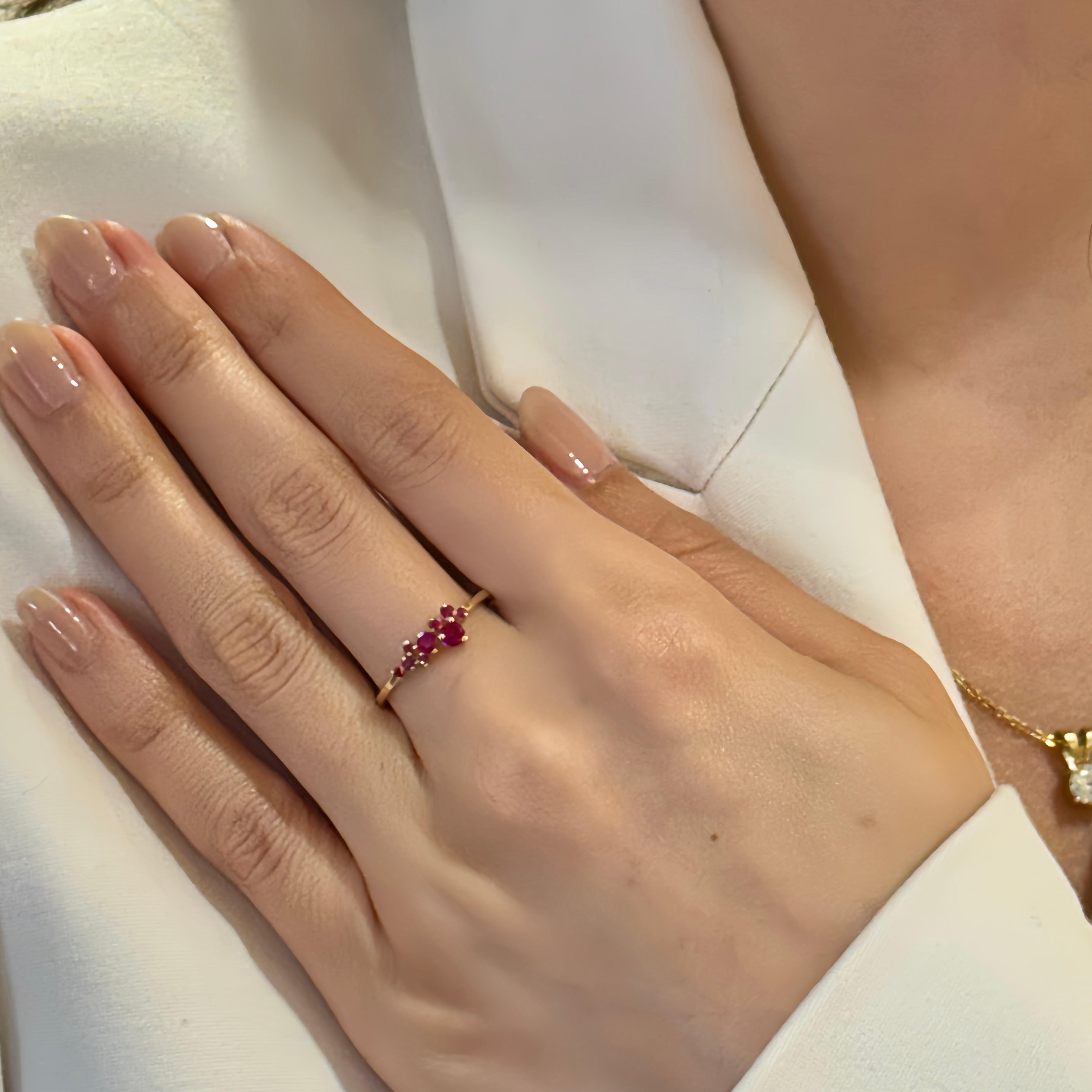Ruby Cluster Ring-14k