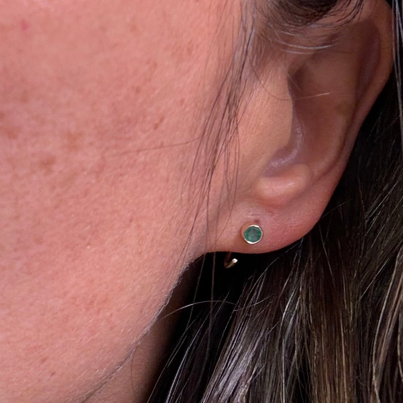 Gem Hugger Earrings in 14k