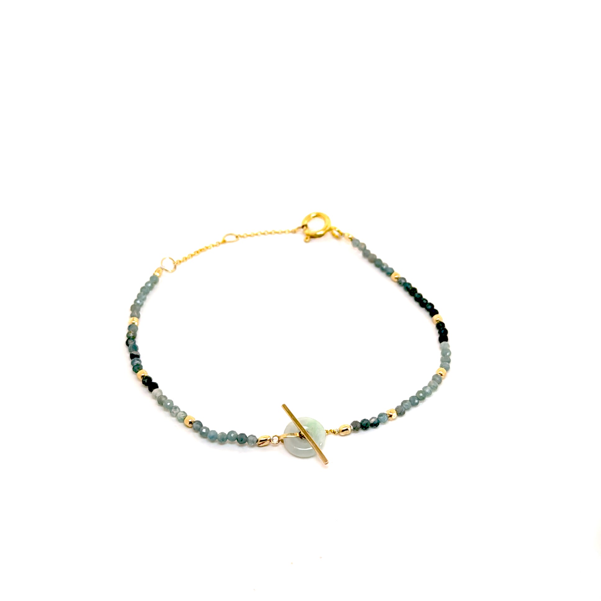 Donut Jade Turquoise Or Green Sapphire Bracelet – Mabel Chong