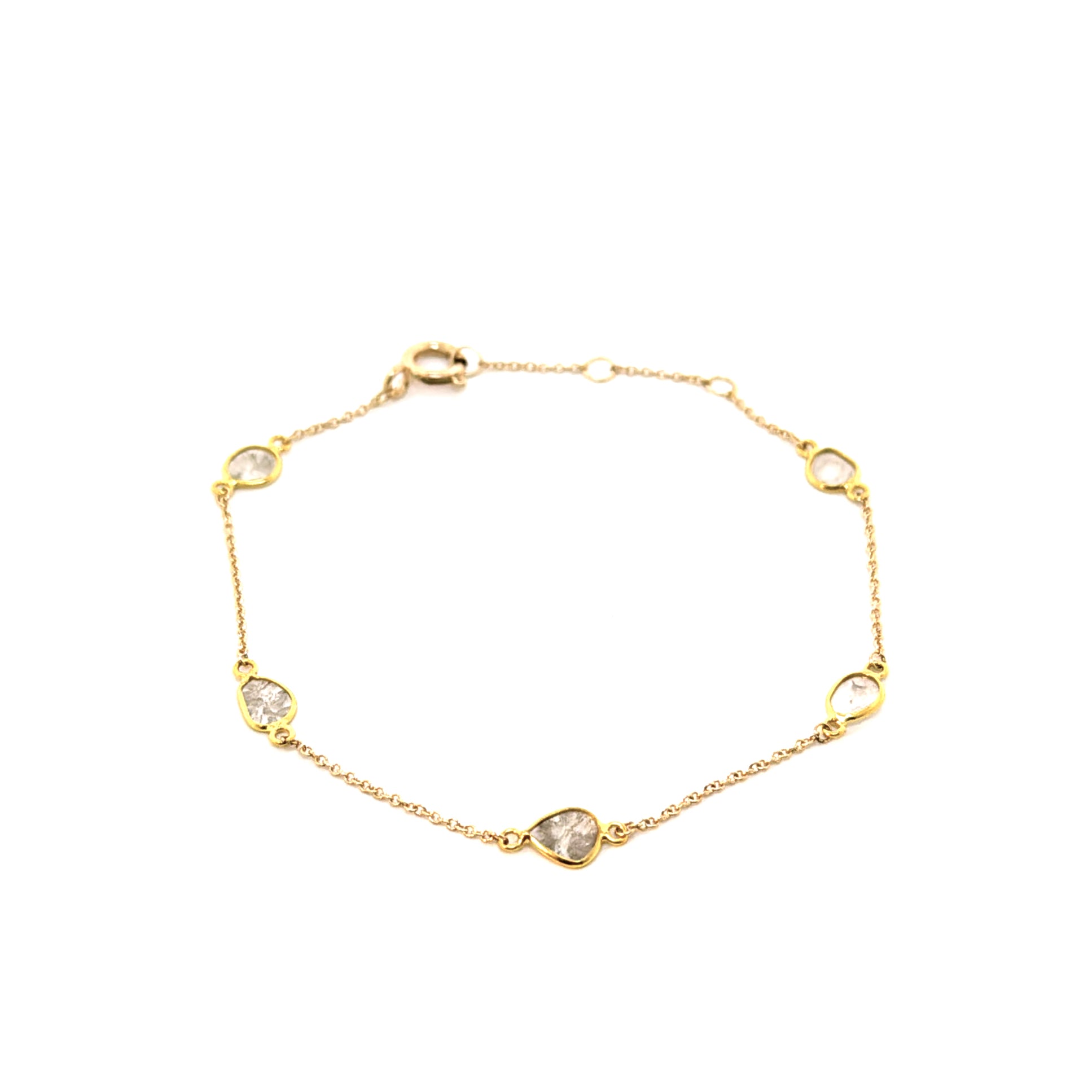 Slice Diamond Section Bracelet in 14k Yellow Gold
