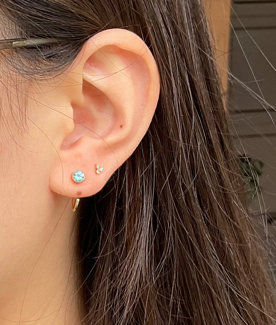 Gem Hugger Earrings in 14k