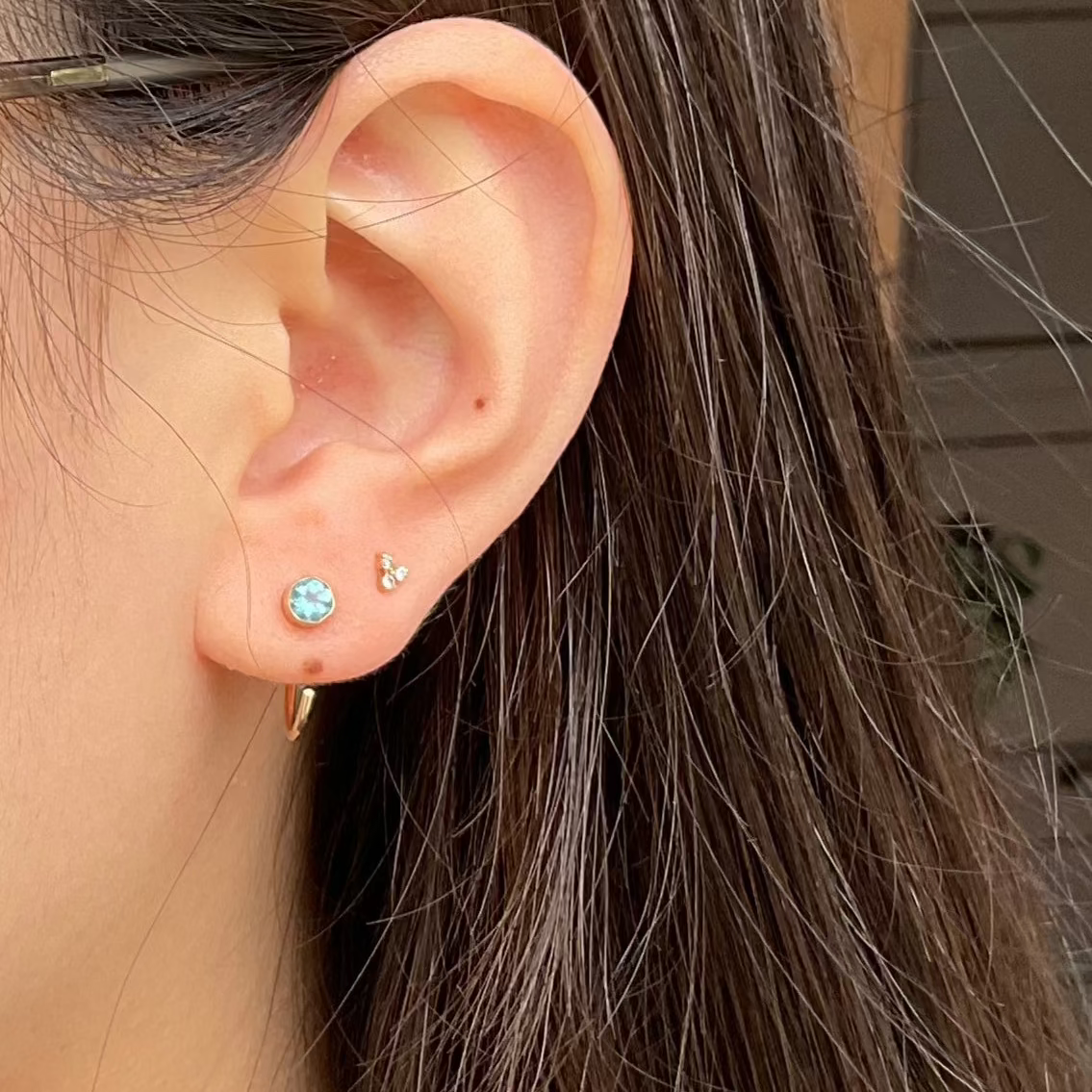 Gem Hugger Earrings in 14k