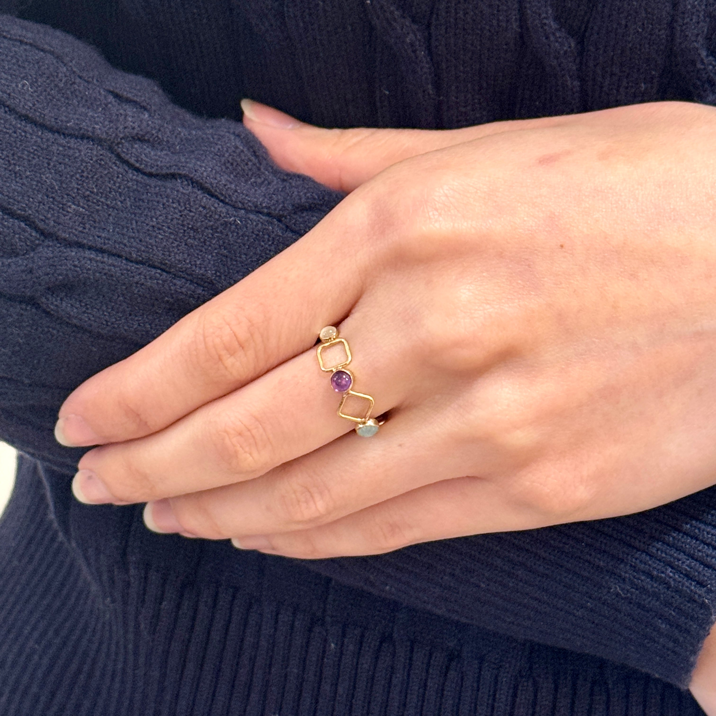 Mixed Gem Geometric Ring