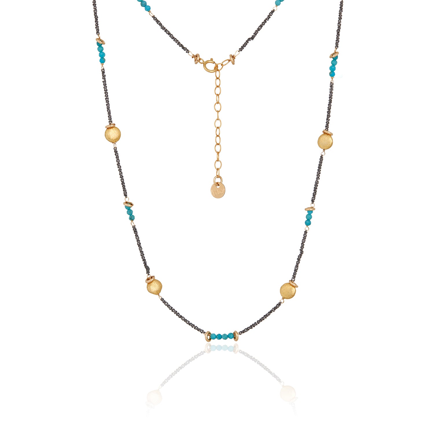 Half Moon Eclipse Pyrite Or Turquoise Necklace - Short