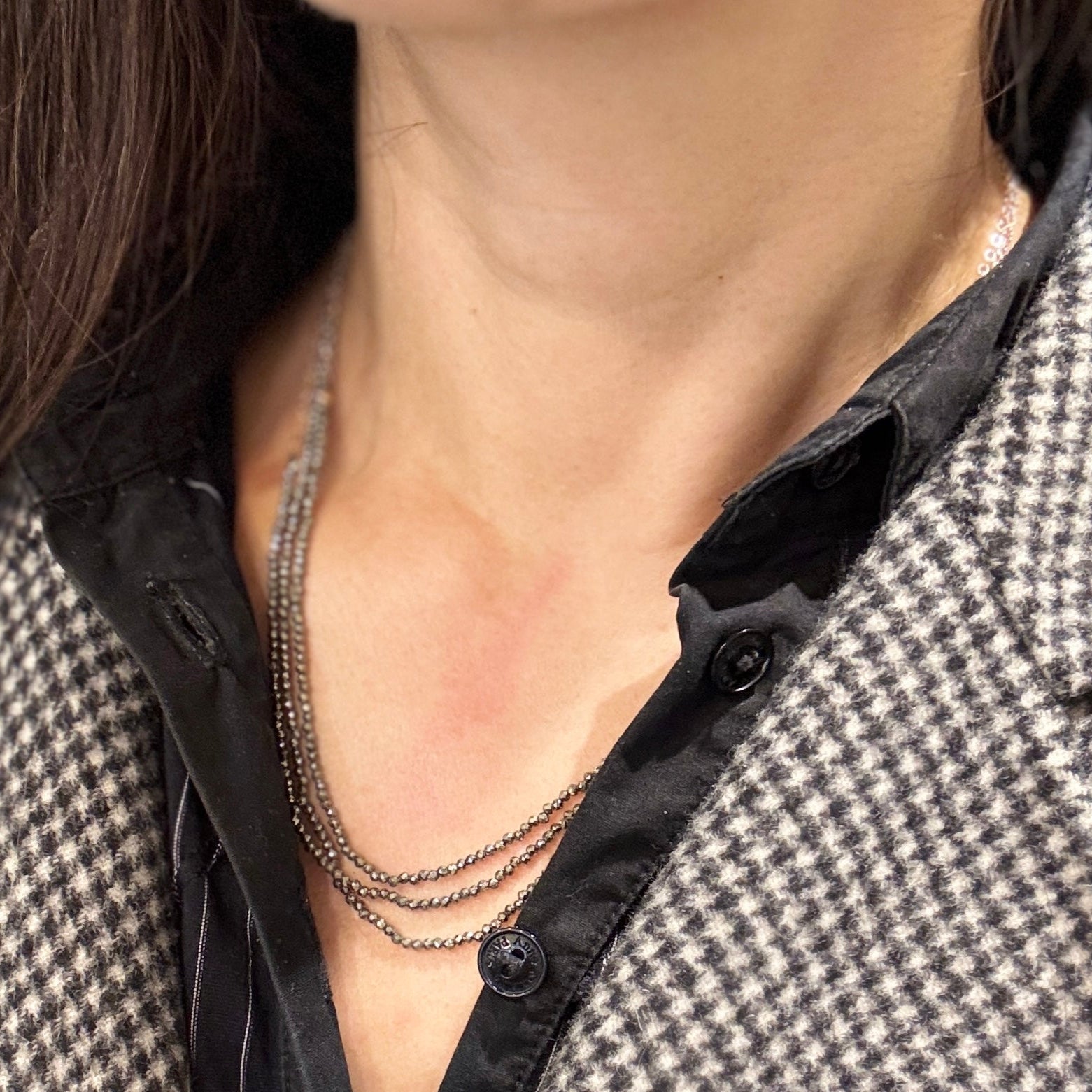 Trio Pyrite Necklace