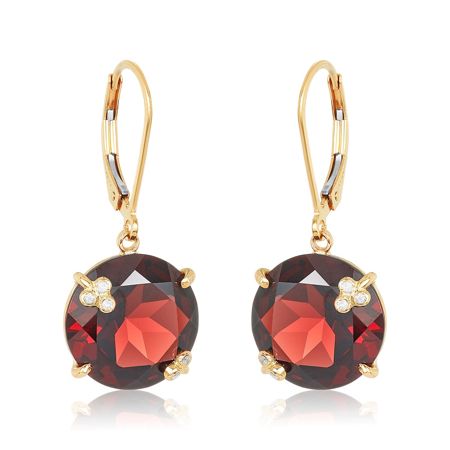 Red Garnet 14k Gold Earring