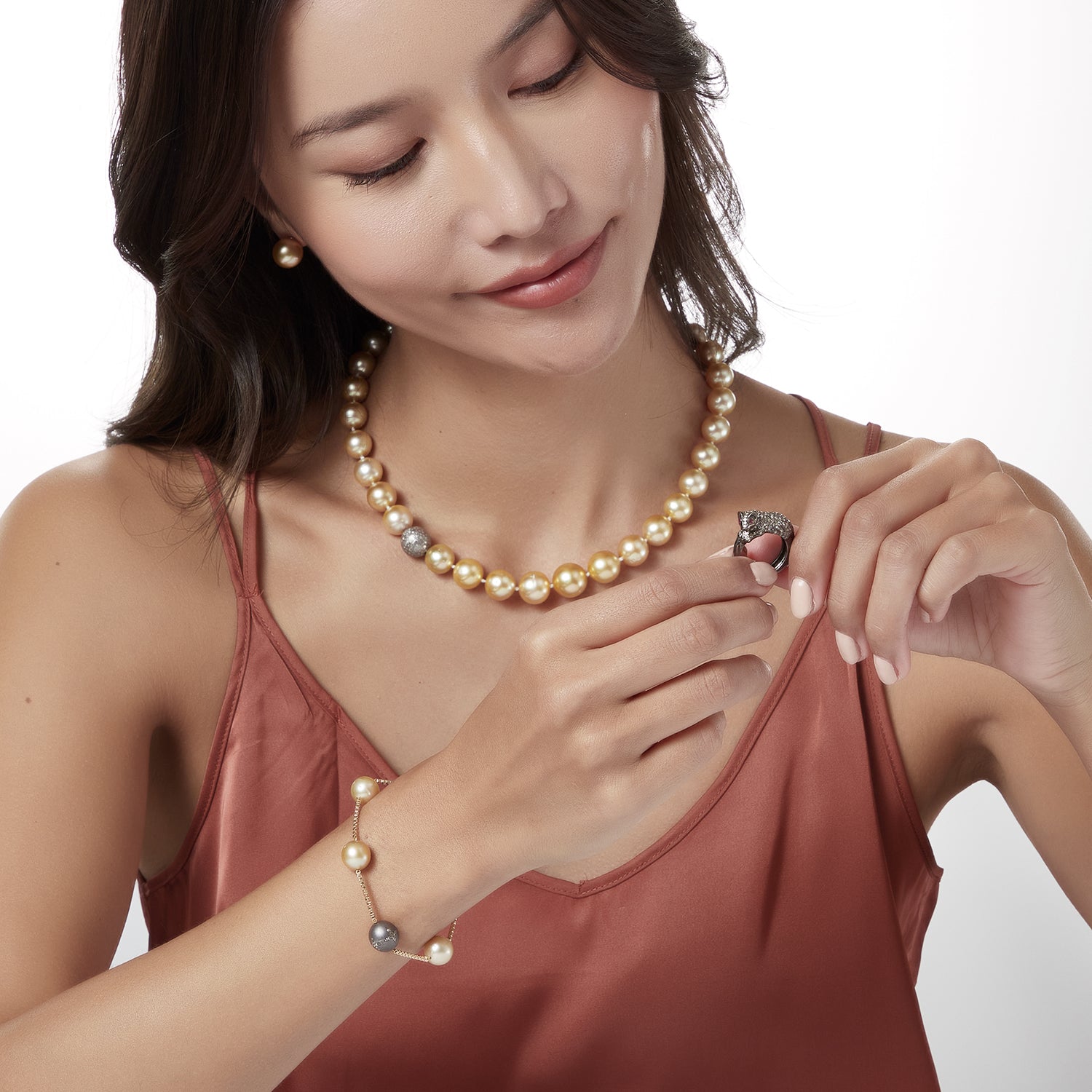 Ava Yellow Tahitian Pearls Necklace
