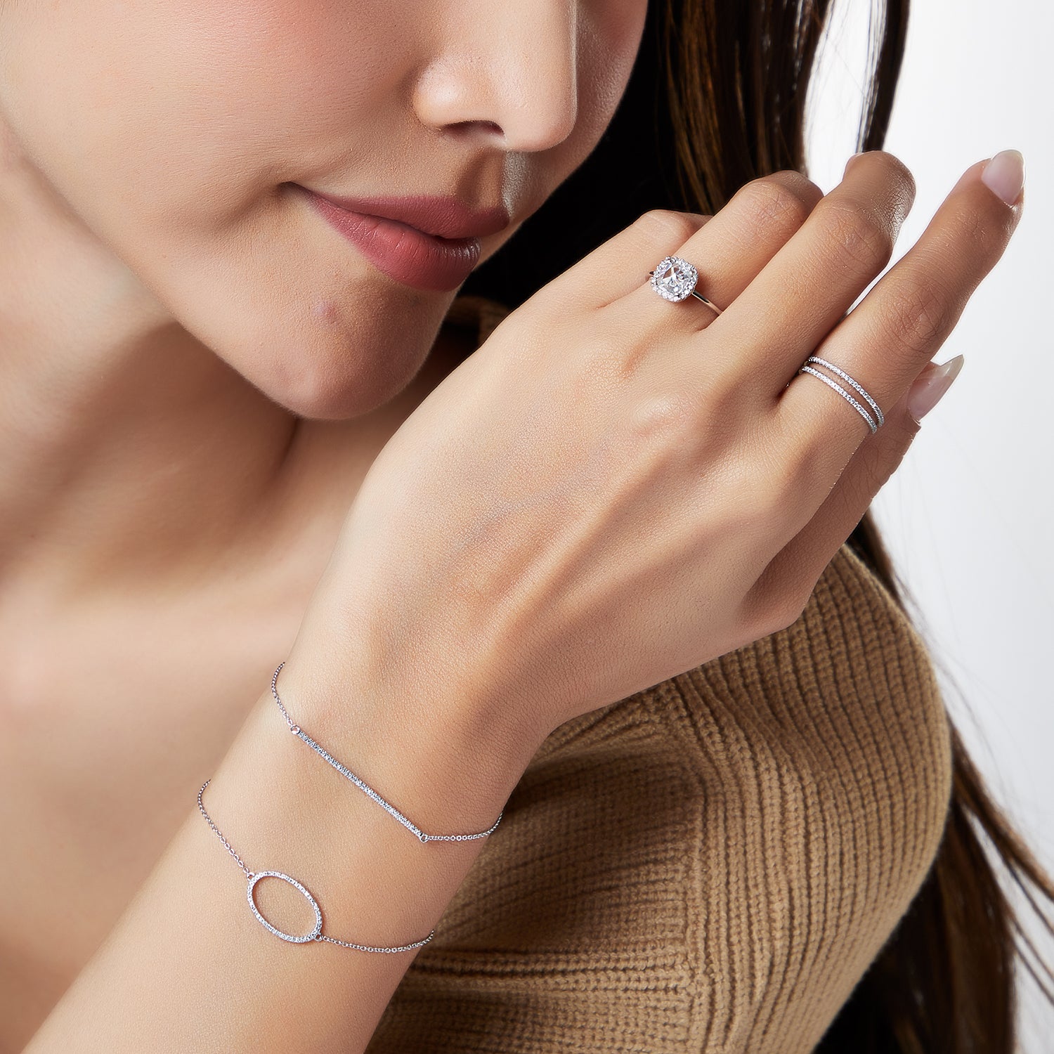 Diamond Bar Bracelet in 14k - Yellow and White