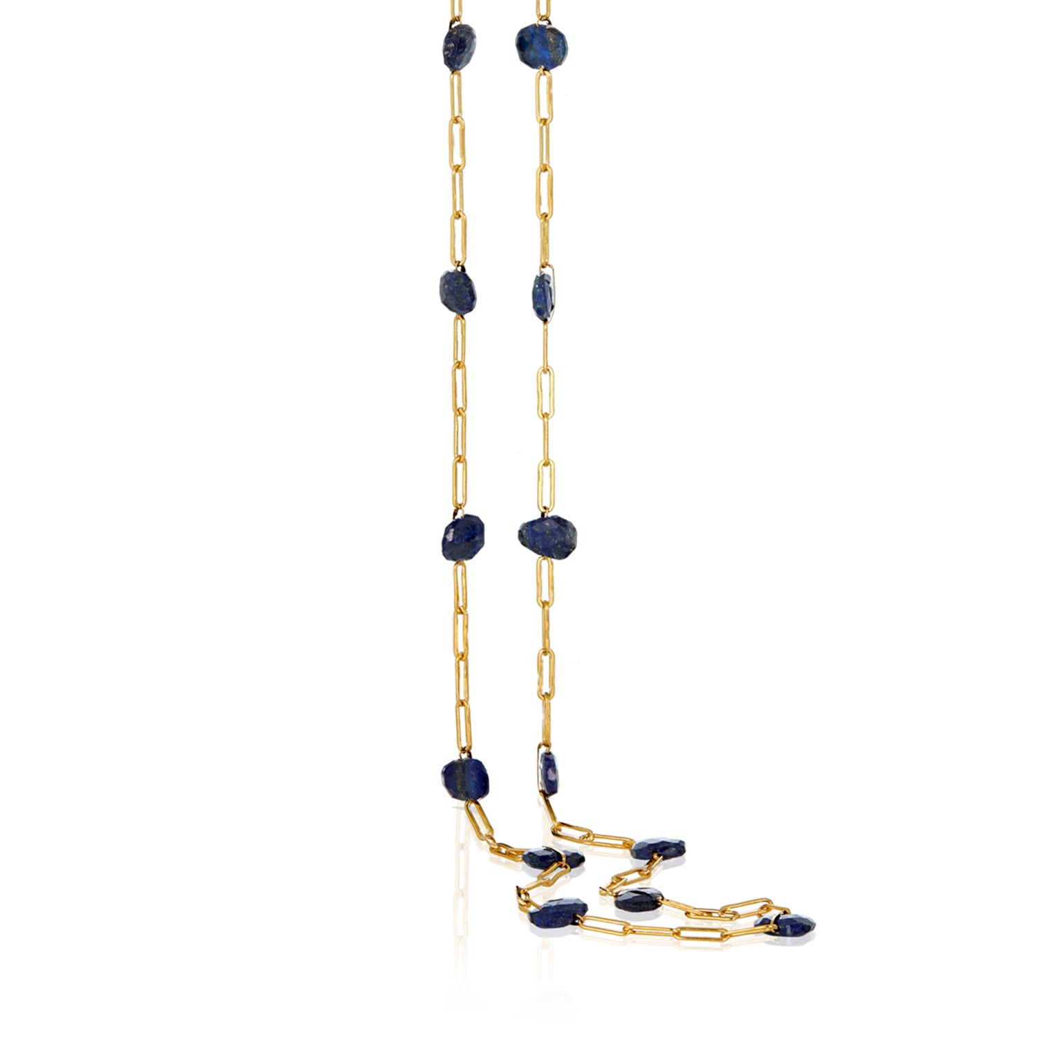 Lapis Wired Paperclip Necklace