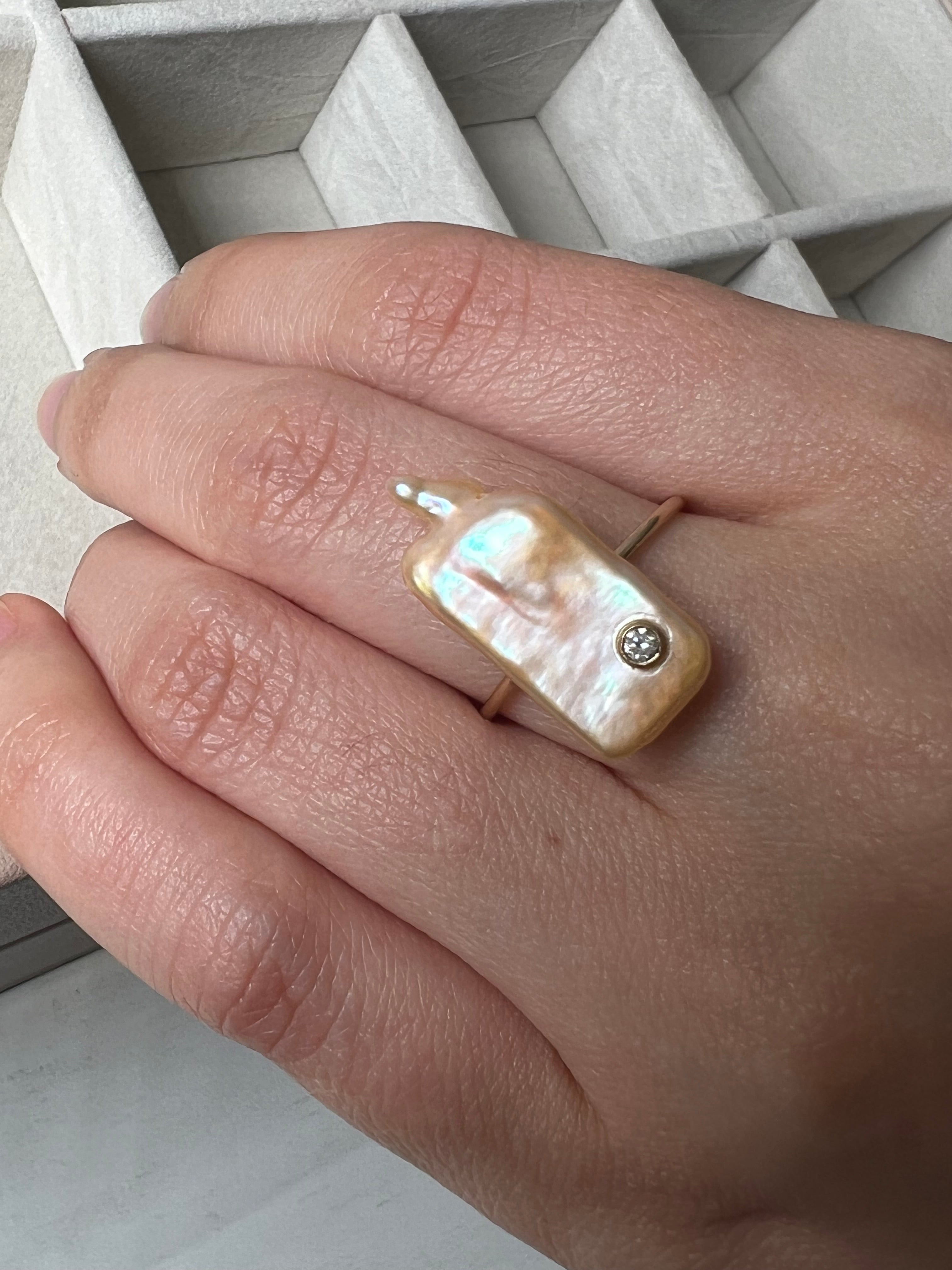 Element Pearl Ring in 14k