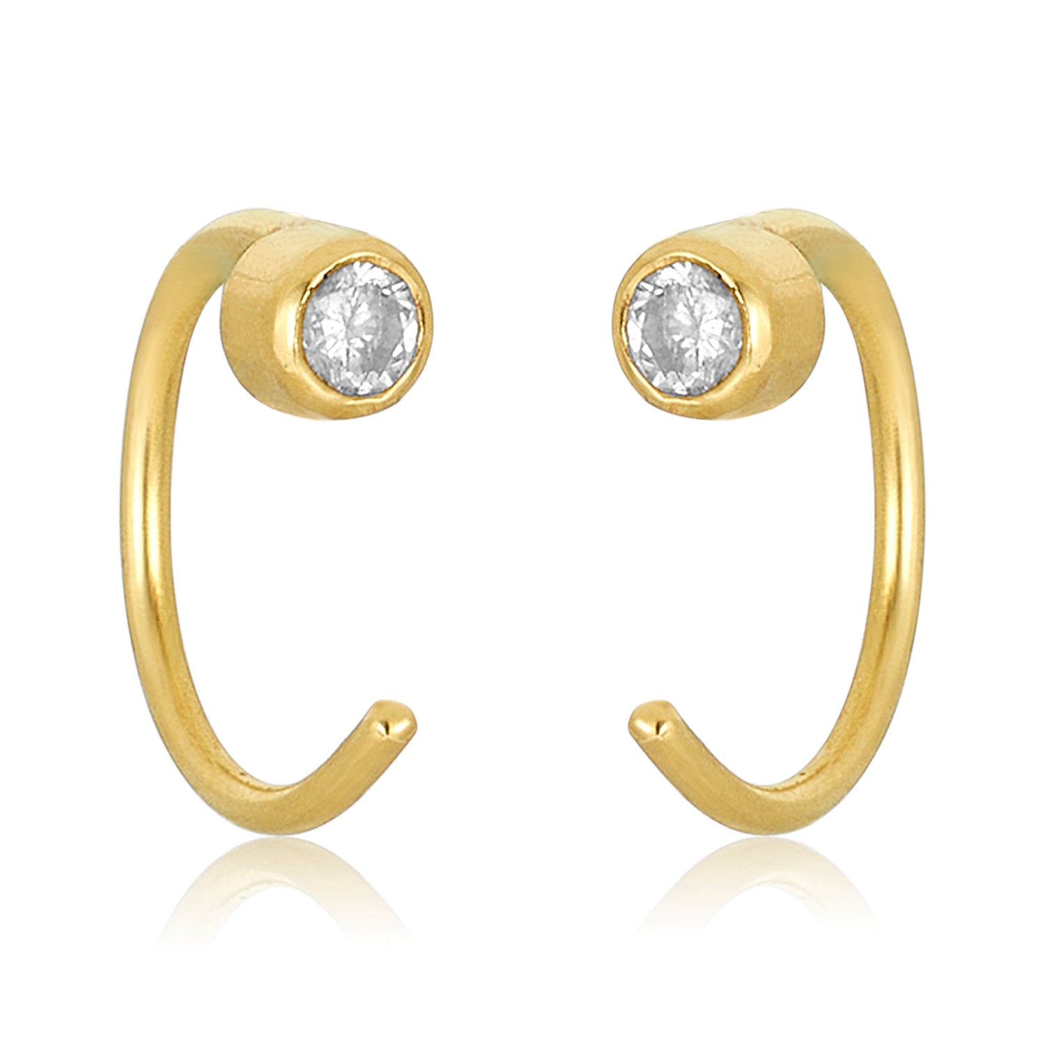 Gem Hugger Earrings in 14k