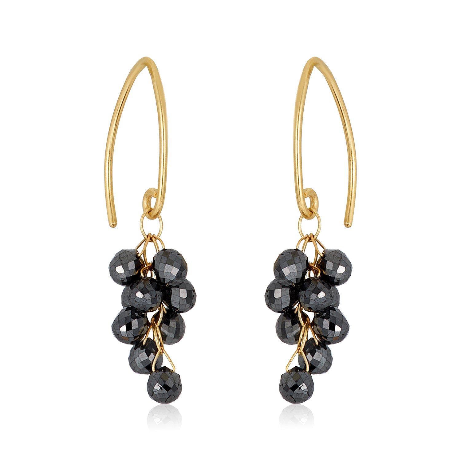 Small Cluster Diamond Teardrop Earrings in 14k