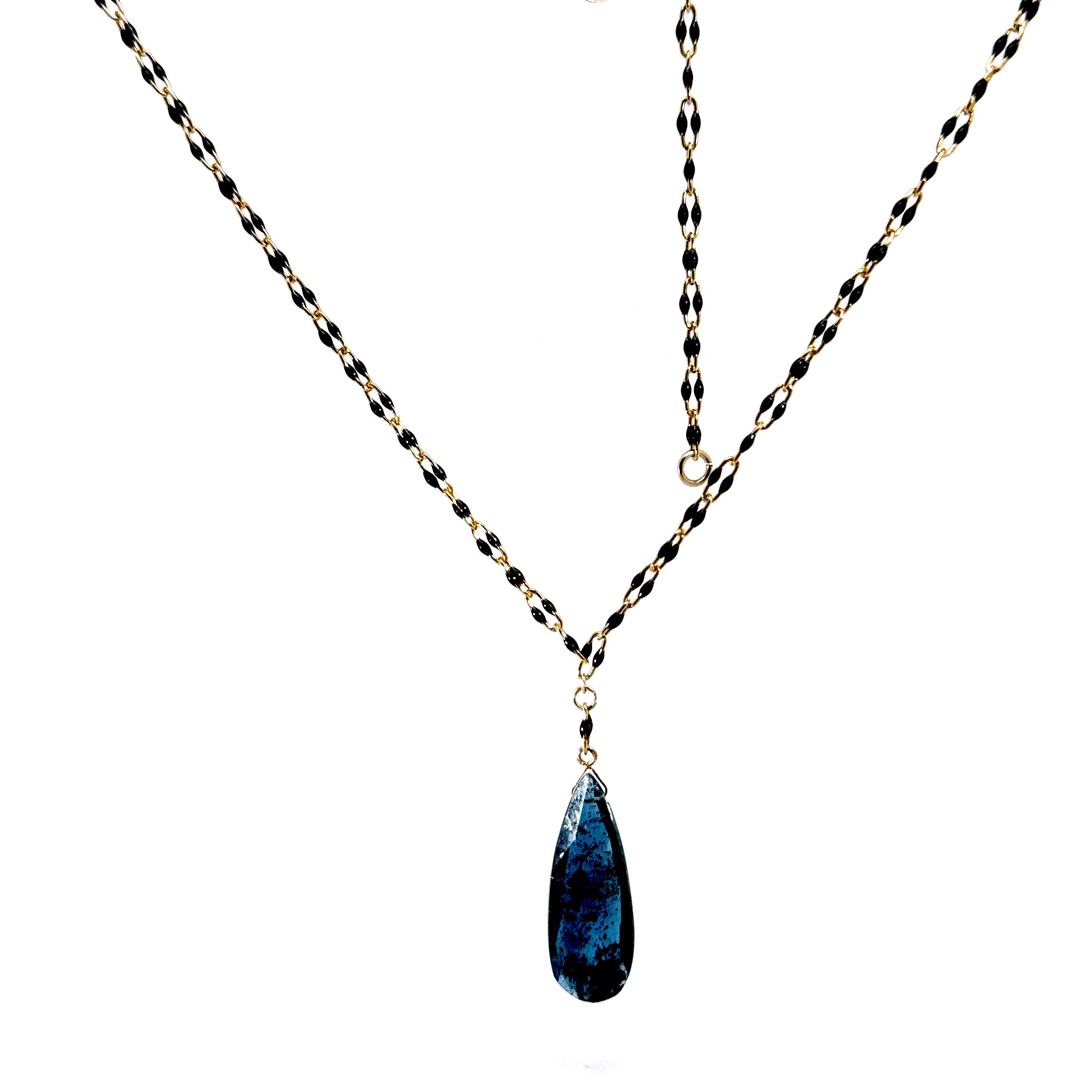Teardrop Pendant Double Braided Necklace