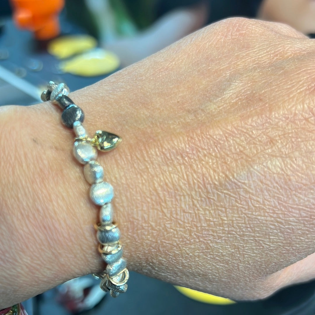 Gold Coin Beaded Bracelet