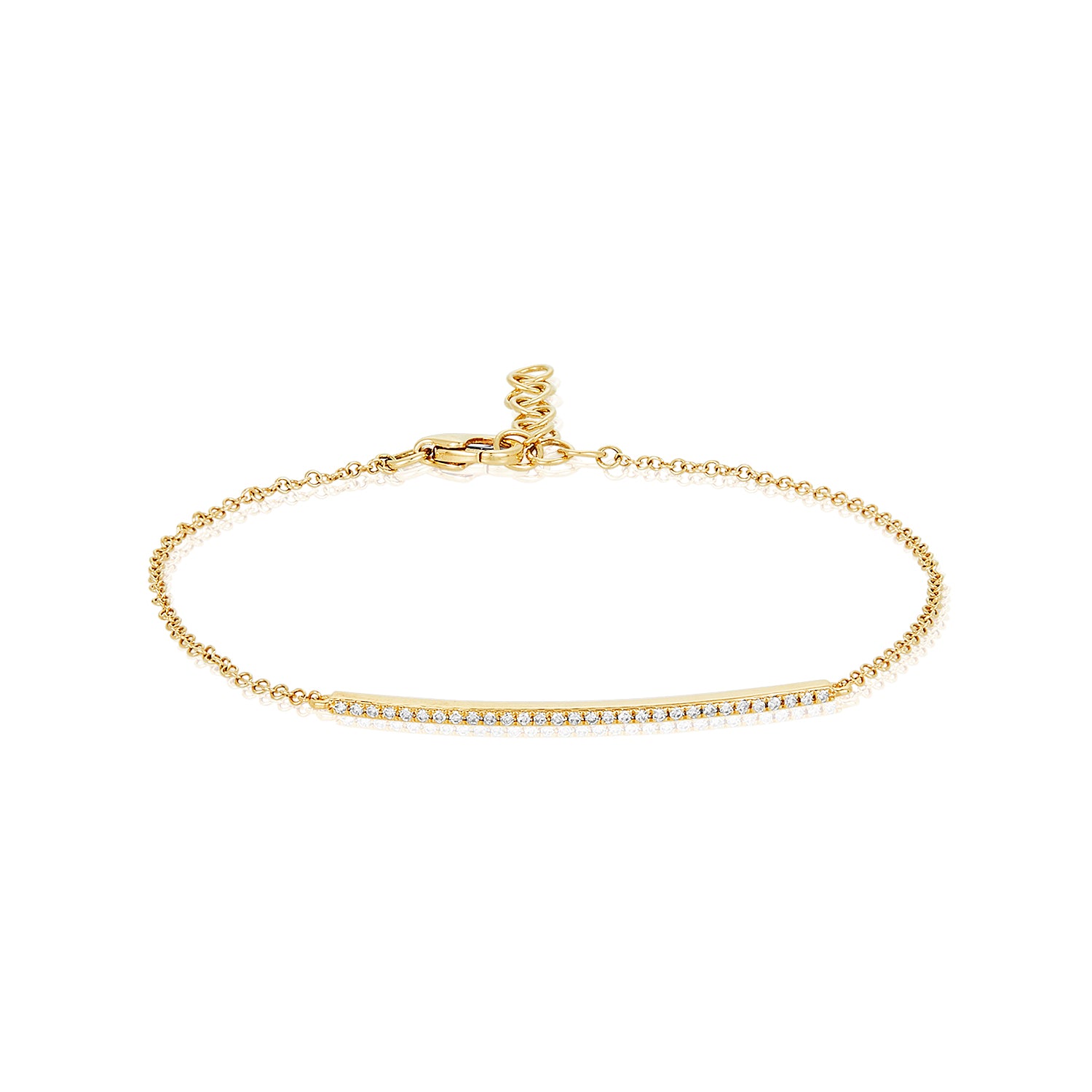 Diamond Bar Bracelet in 14k - Yellow and White