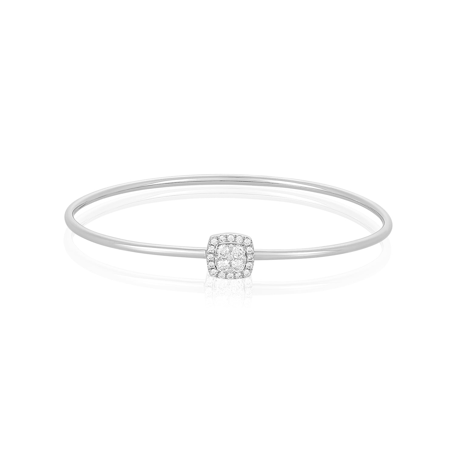 White Gold Lab Created Diamond Bangle