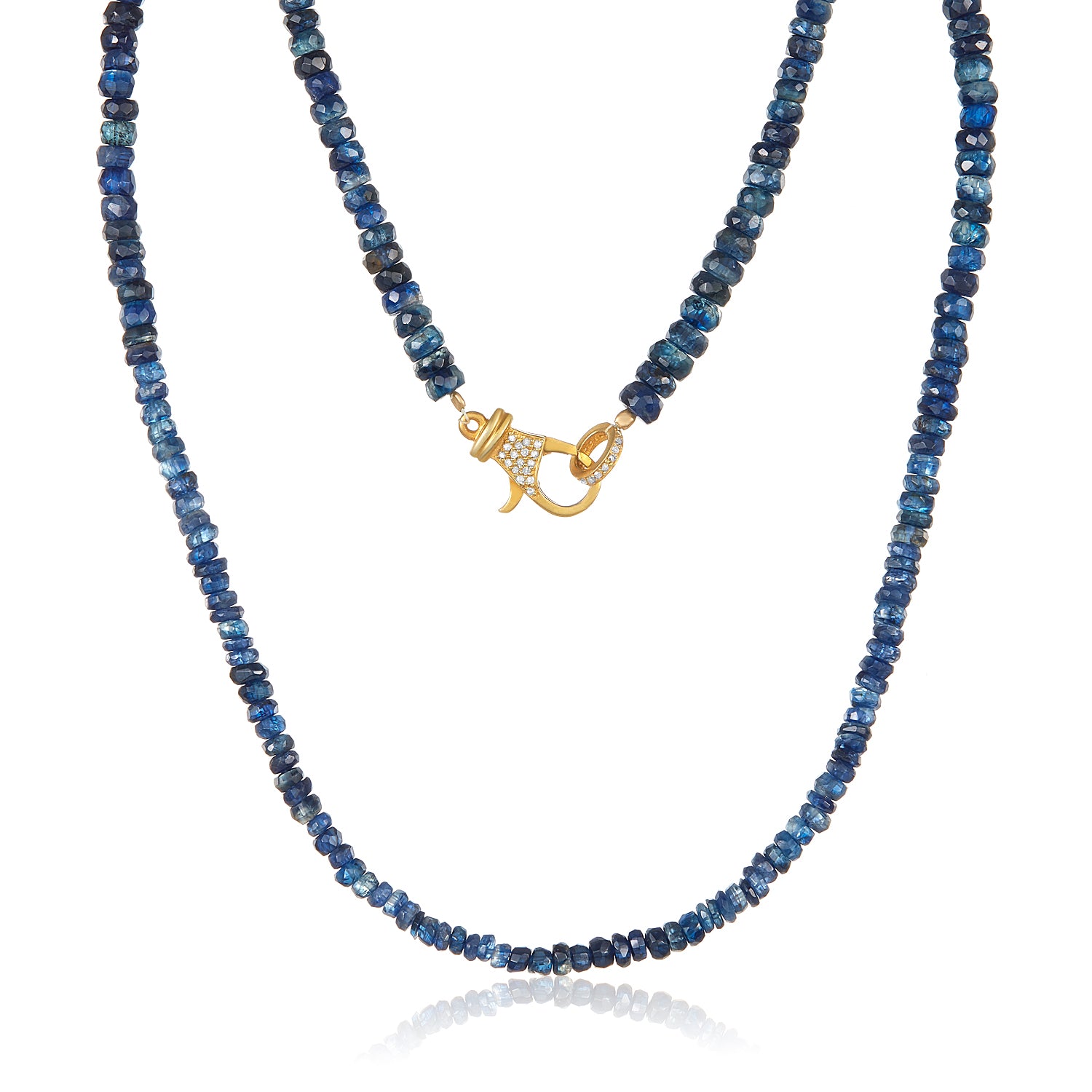 Kyanite Diamond Lock Necklace