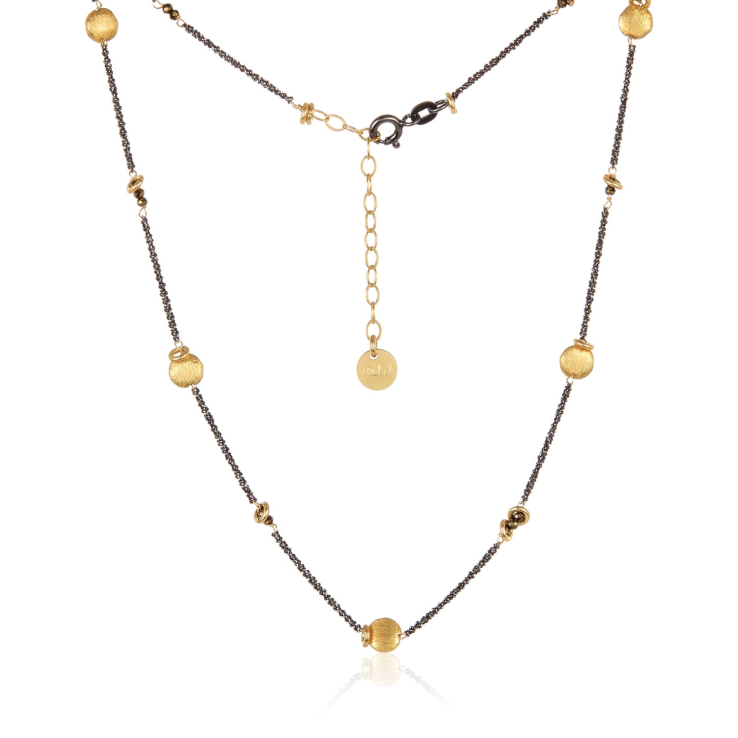 Half Moon Eclipse Pyrite Or Turquoise Necklace - Short