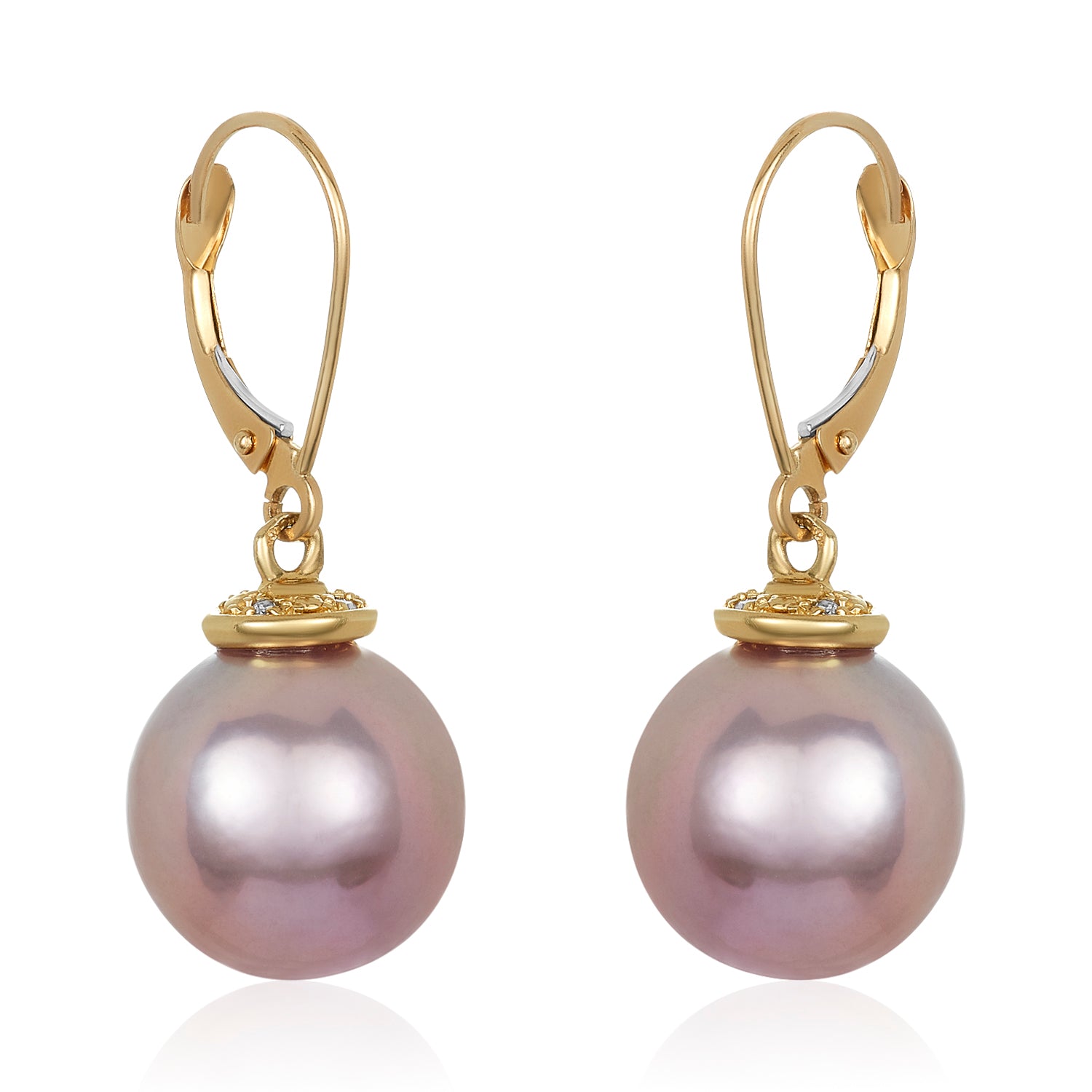 Pink Pearl Diamond Earrings