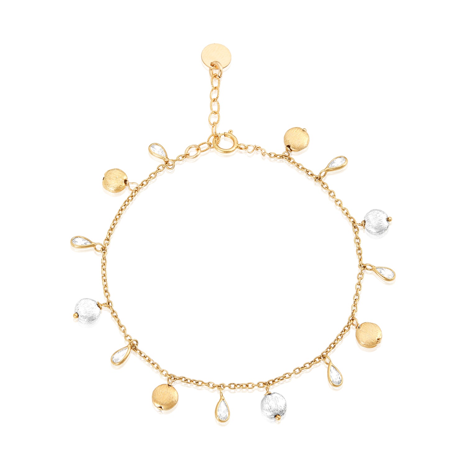 CZ Brush Bead Bracelet