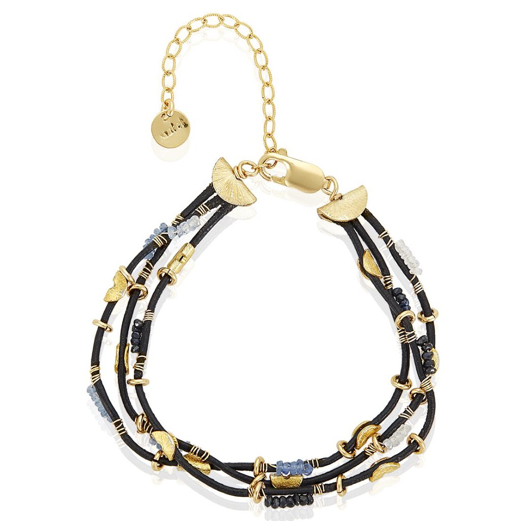 Trio Half Moon Leather Bracelet