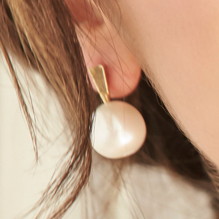 White Pearl and Spike Earrings