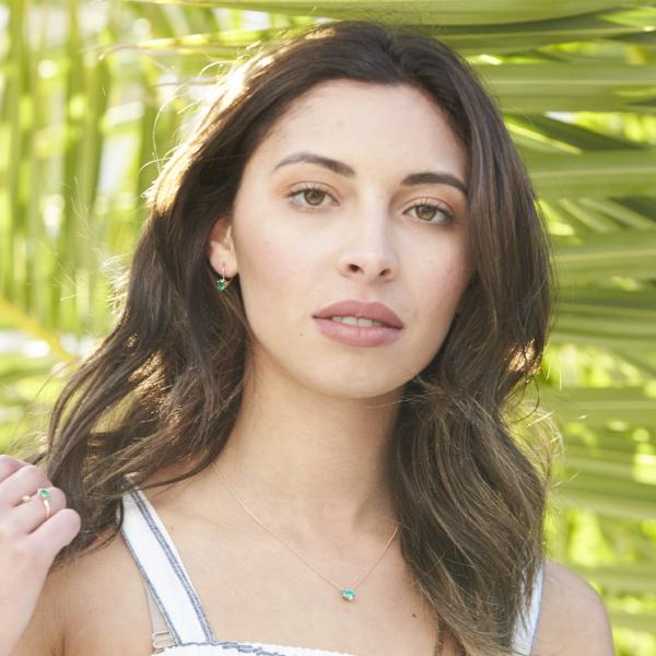 Petite Emerald Teardrop Pendant Necklace