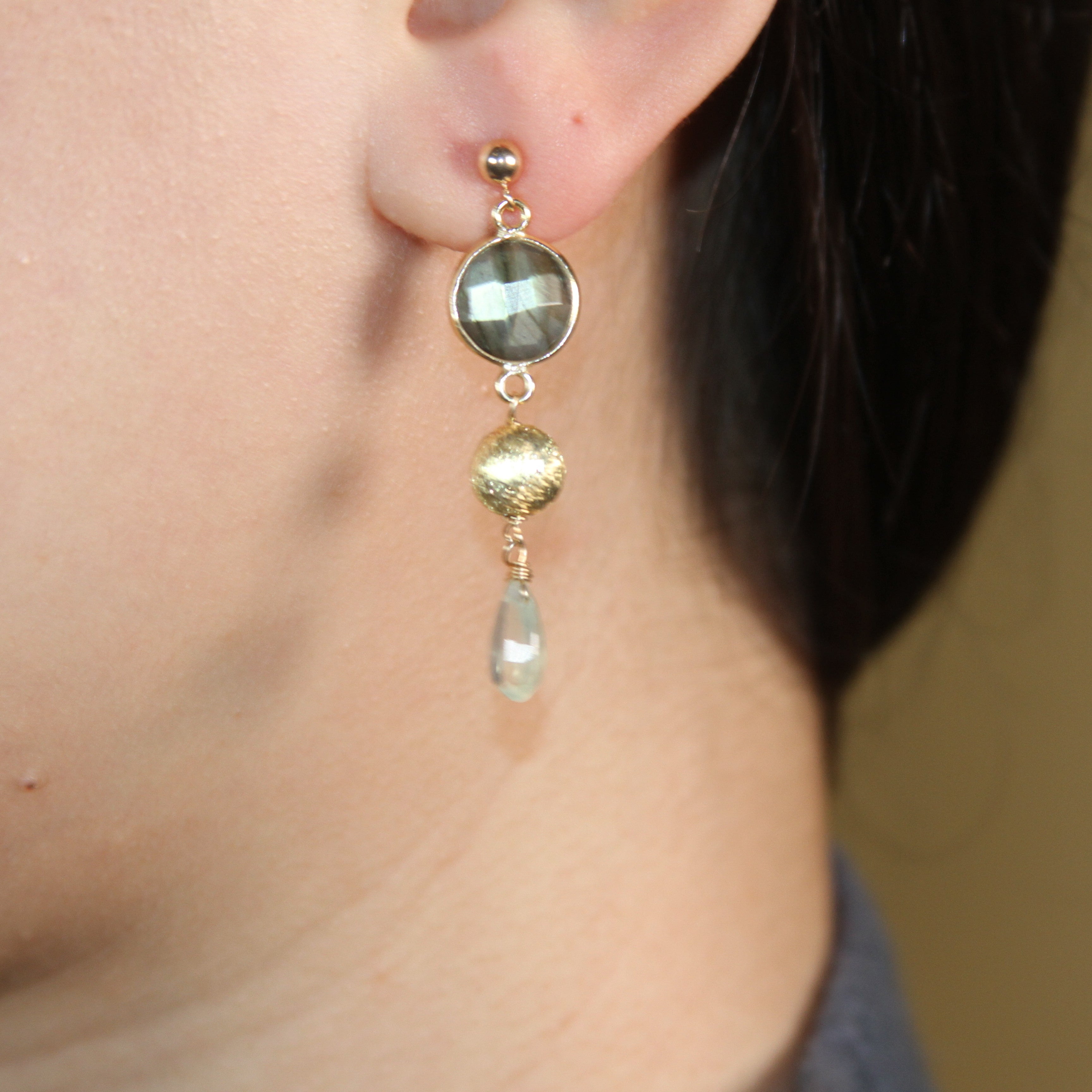 Camille Double Gem Drop Earrings