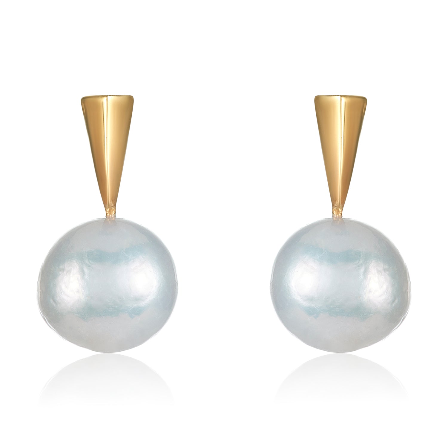 White Pearl and Spike Earrings