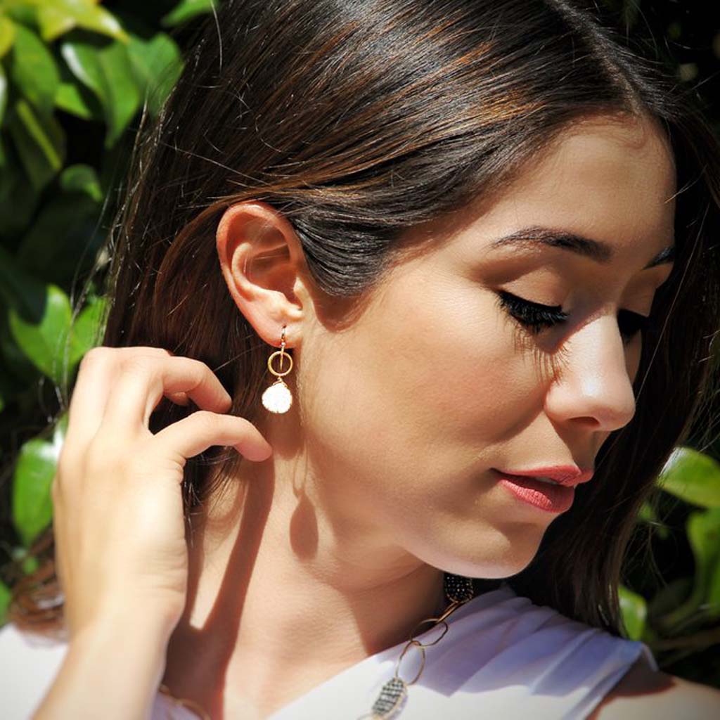 Blue Moon Druzy Earrings