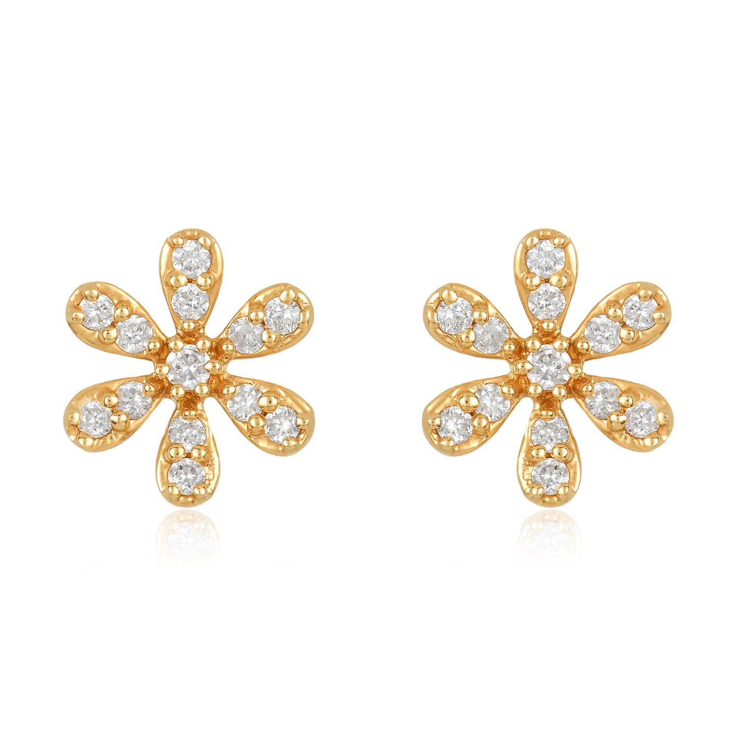 Diamond Flower Studs