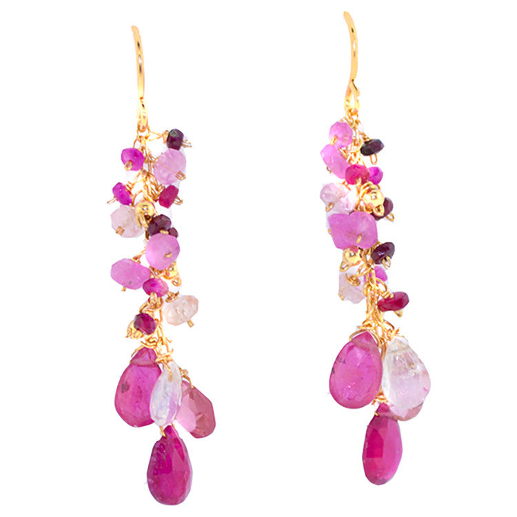 Long Petite Cluster Earrings