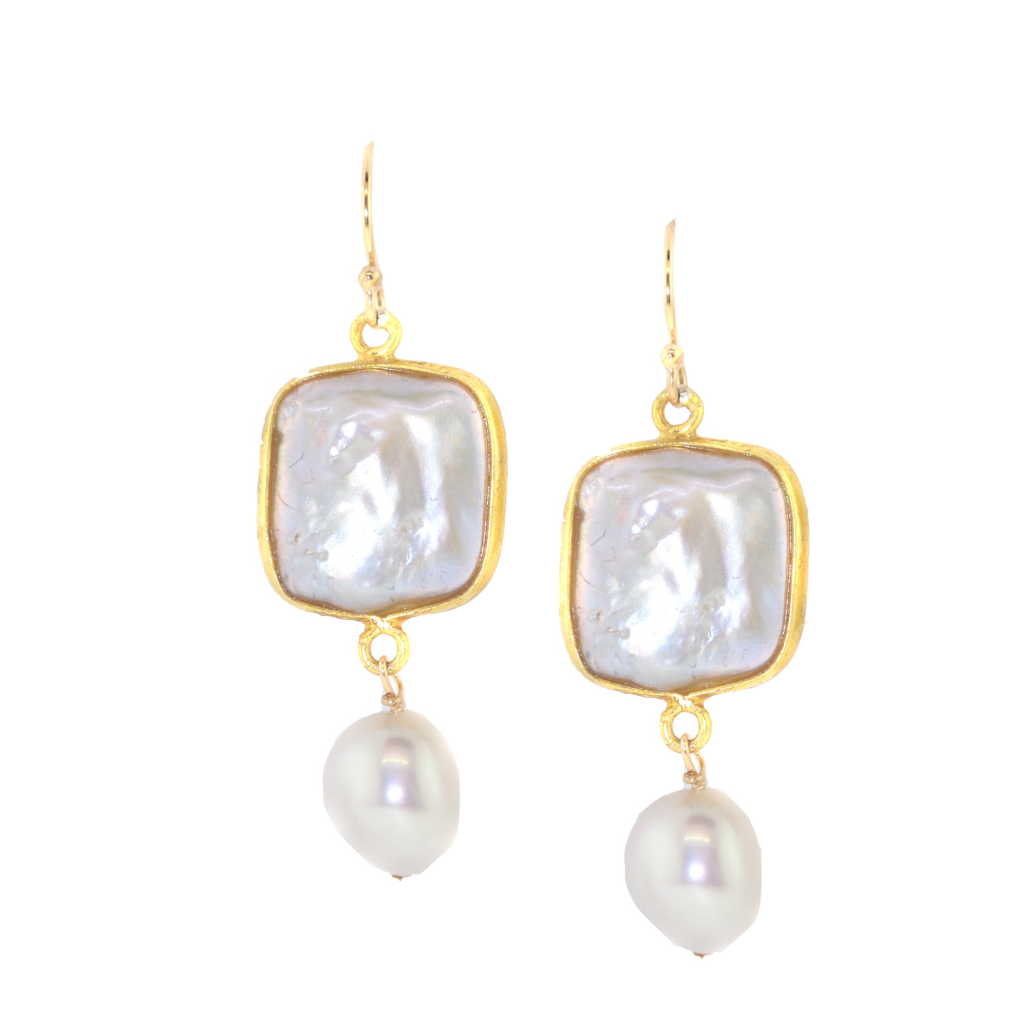Circle Pearl Drop Earrings
