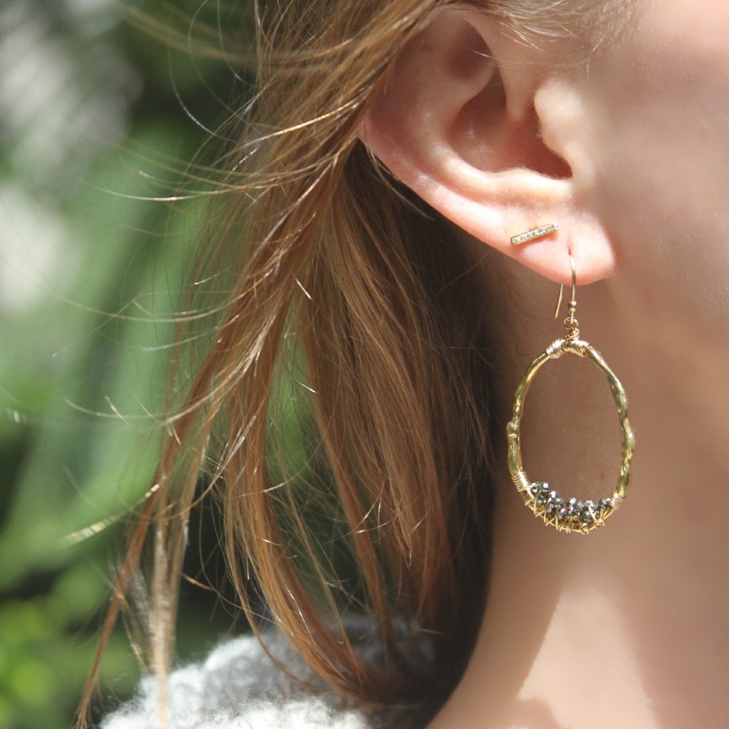 Organic Bamboo Pyrite Hoops